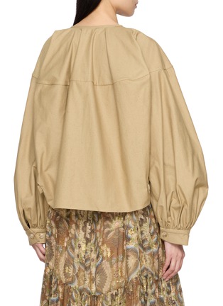 Back View - Click To Enlarge - INTO THE EAST - Puff Sleeve Round Neck Jacket