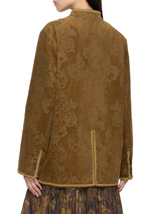 Back View - Click To Enlarge - INTO THE EAST - Floral Ribbon Edge Velvet Coat