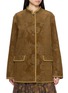 INTO THE EAST Floral Ribbon Edge Velvet Coat