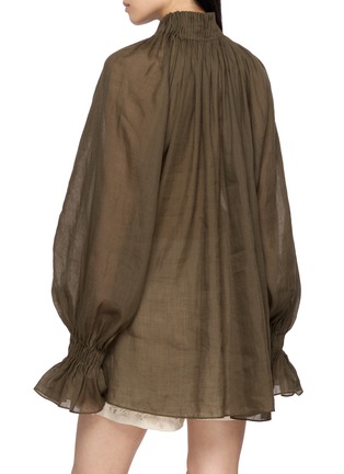 Back View - Click To Enlarge - INTO THE EAST - Sheer Pleated High Neck Top