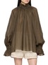 INTO THE EAST Sheer Pleated High Neck Top