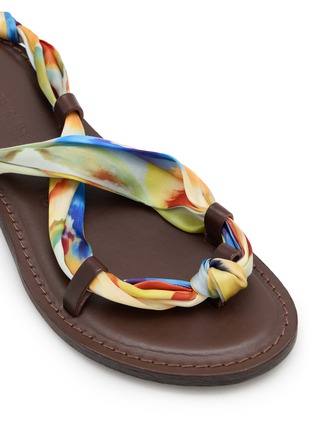 Detail View - Click To Enlarge - STRINGART - Flat Scarf Tie Vegetable Tanned Leather Sandals