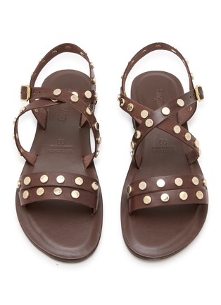 Detail View - Click To Enlarge - STRINGART - Studded Leather Sandals
