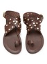 Detail View - Click To Enlarge - STRINGART - Studded Toe Ring Leather Sandals