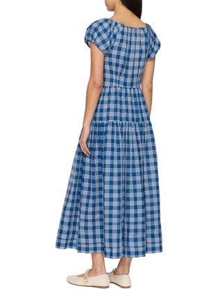Back View - Click To Enlarge - DÔEN - Valenne Check Cotton Midi Dress