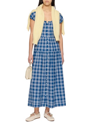 Figure View - Click To Enlarge - DÔEN - Valenne Check Cotton Midi Dress