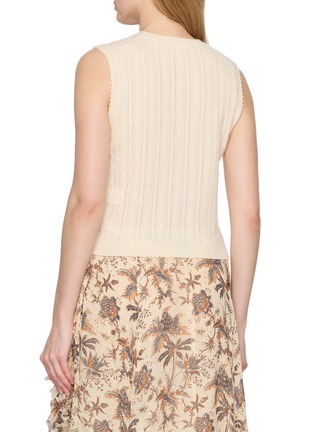 Back View - Click To Enlarge - DÔEN - Louden Sleeveless Cashmere Cable Knit Top