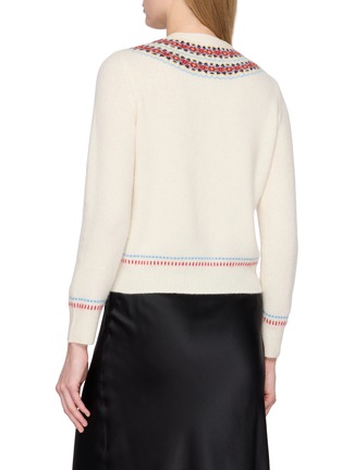 Back View - Click To Enlarge - DÔEN - Patterned Intarsia Knit Cardigan