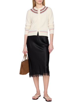 Figure View - Click To Enlarge - DÔEN - Patterned Intarsia Knit Cardigan