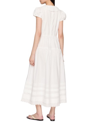 Back View - Click To Enlarge - DÔEN - Eliette Ruffle Trim Cotton Poplin Dress