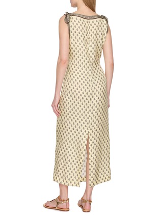 Back View - Click To Enlarge - DÔEN - Paisley Tie Detail Dress
