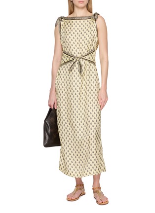 Figure View - Click To Enlarge - DÔEN - Paisley Tie Detail Dress