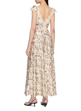 Back View - Click To Enlarge - DÔEN - Fiona Floral Silk Maxi Dress