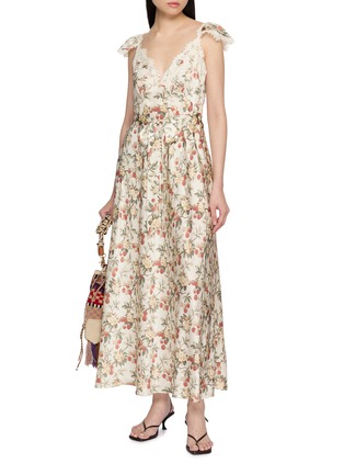 Figure View - Click To Enlarge - DÔEN - Fiona Floral Silk Maxi Dress