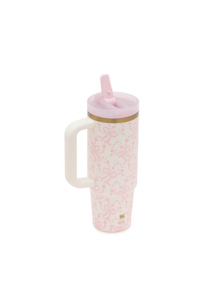 Detail View - Click To Enlarge - STANLEY - X LoveShackFancy The Quencher ProTour Flip Straw Tumbler 30oz — Baby Bow Pink Peppermint