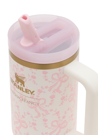 Detail View - Click To Enlarge - STANLEY - X LoveShackFancy The Quencher ProTour Flip Straw Tumbler 30oz — Baby Bow Pink Peppermint