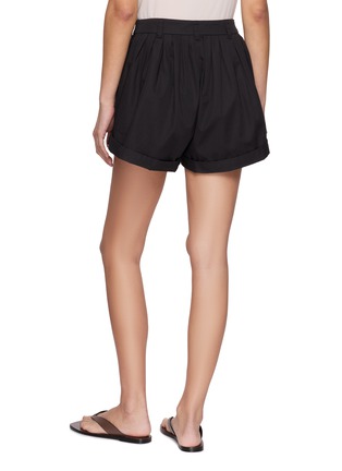 Back View - Click To Enlarge - DÔEN - Paige Pleated Cotton Twill Shorts