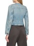 Back View - Click To Enlarge - MAISON MARGIELA - Raw Edge V-Neck Ribbon Tie Denim Jacket