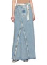 MAISON MARGIELA Frayed Panel Cotton Denim Long Skirt