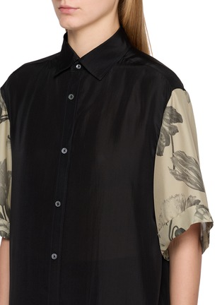  - MAISON MARGIELA - Patterned Sleeve Silk Shirt