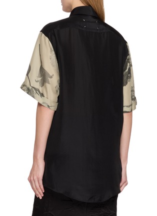 Back View - Click To Enlarge - MAISON MARGIELA - Patterned Sleeve Silk Shirt