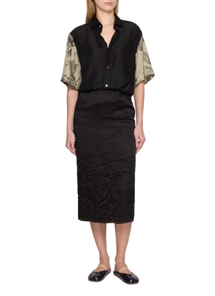 Figure View - Click To Enlarge - MAISON MARGIELA - Patterned Sleeve Silk Shirt