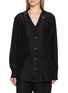 MAISON MARGIELA Tape Collar Long Sleeve Silk Shirt