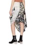 Back View - Click To Enlarge - MAISON MARGIELA - Asymmetrical Draped Patchwork Silk Long Skirt