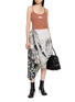 Figure View - Click To Enlarge - MAISON MARGIELA - Asymmetrical Draped Patchwork Silk Long Skirt