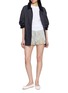 Figure View - Click To Enlarge - DÔEN - Iona Lace-Hemmed Satin Shorts