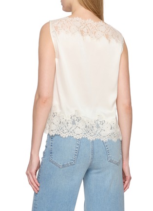 Back View - Click To Enlarge - DÔEN - Lace Trim Silk Top