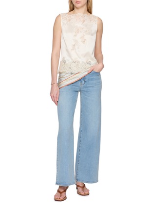 Figure View - Click To Enlarge - DÔEN - Lace Trim Silk Top