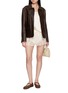 Figure View - Click To Enlarge - DÔEN - Iona Lace Trim Silk Satin Shorts