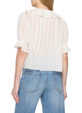 Back View - Click To Enlarge - DÔEN - Henri Ruffle Trim Organic Cotton Top