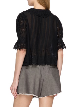 Back View - Click To Enlarge - DÔEN - Henri Ruffle Trim Organic Cotton Top