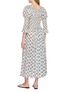 Back View - Click To Enlarge - DÔEN - Kaira Floral Puff Sleeve Midi Dress