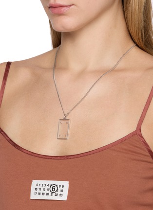 Front View - Click To Enlarge - MAISON MARGIELA - Four Stitch Rectangle Necklace
