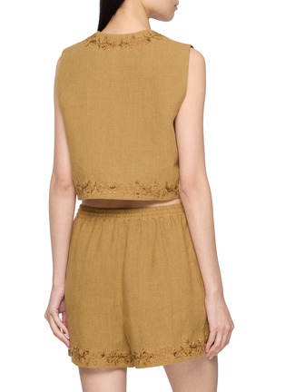 Back View - Click To Enlarge - INTO THE EAST - Embroidered Linen Vest