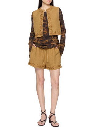 Figure View - Click To Enlarge - INTO THE EAST - Embroidered Linen Vest