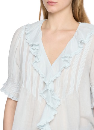  - DÔEN - Henri Long Sleeve Lace Trim Ruffle Organic Cotton Top