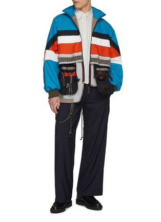 Figure View - Click To Enlarge - KOLOR - Panelled Utility Pocket Wool Blend Jacket