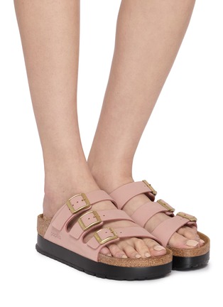 Figure View - Click To Enlarge - BIRKENSTOCK - Florida III Flex Platform LENB Leather Sandals