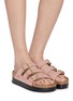 Figure View - Click To Enlarge - BIRKENSTOCK - Florida III Flex Platform LENB Leather Sandals