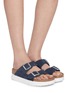 Figure View - Click To Enlarge - BIRKENSTOCK - Arizona Flex Platform LENB Leather Sandals