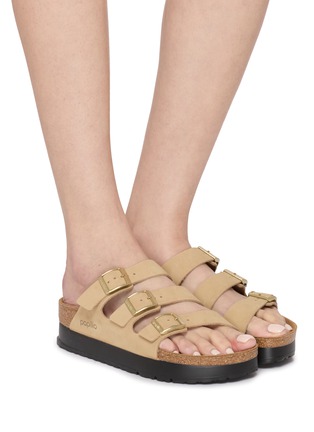 Figure View - Click To Enlarge - BIRKENSTOCK - Florida III Flex Platform Leather Sandals