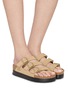 Figure View - Click To Enlarge - BIRKENSTOCK - Florida III Flex Platform Leather Sandals