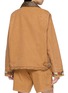 Back View - Click To Enlarge - FOUND - Floral Embroidered Leather Collar Cotton Canvas Work Jacket