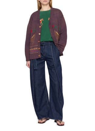 Figure View - Click To Enlarge - FOUND - Horse Jacquard Cardigan