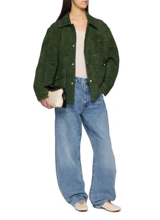 Figure View - Click To Enlarge - FOUND - Gem Stud Suede Leather Jacket