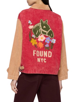 Back View - Click To Enlarge - FOUND - Contrast Panel Corduroy Collar Cotton Canvas Field Jacket